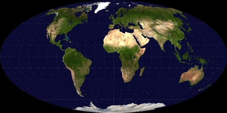 世界地図モルワイデ衛星画像